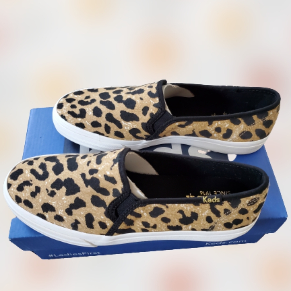 Keds leopard animal print slip on canvas sneaker, 6, brown - Picture 11 of 12